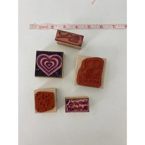 Vintage stamps for scrapbooking, card making, and crafts - Birthday, Heart, Wand - Picture 3 of 3